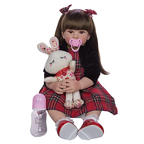 GYAM Muñecas Reborn de 24 Pulgadas 60 cm Cuerpo de Tela Realista Princesa niña muñeca para la Venta muñeca étnica Chico cumpleaños