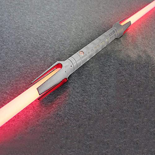 GYX Guerra de Las Galaxias Lightsaber cos Accesorios Espada de Doble Cabeza con Efecto de Sonido Brillar Espada Flash Espada de Doble Filo Juguete Mango Negro (185 cm en Total) 4 Garras (pulidas)