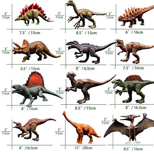 Gzsbaby Dinosaur Toys- 34 figuras educativas realistas de dinosaurios para niños de 6 a 5 a 4 a 3 años con alfombrilla de juego de actividades con libro de dinosaurios