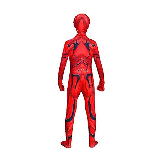 HAARUN Carnage Venom Disfraz para NiñO Disfraz de Halloween Cosplay Catsuit,Rojo -145~155cm