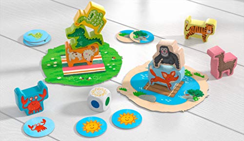 HABA 306073 - Mis Primeros Juegos – Animal sobre Animal, clásico Juego de apilamiento. Más 2 años