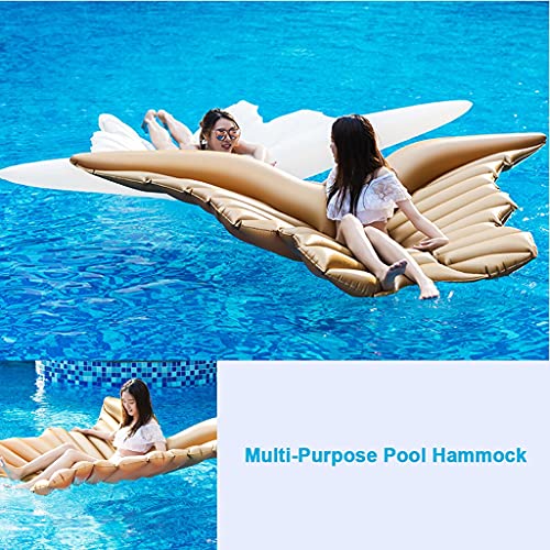 Hamaca Flotante Piscina De Concha Marina,Hamaca Flotante Agua para Adultos,Tumbona Hinchable Colchoneta De Concha (Color : Blanco)