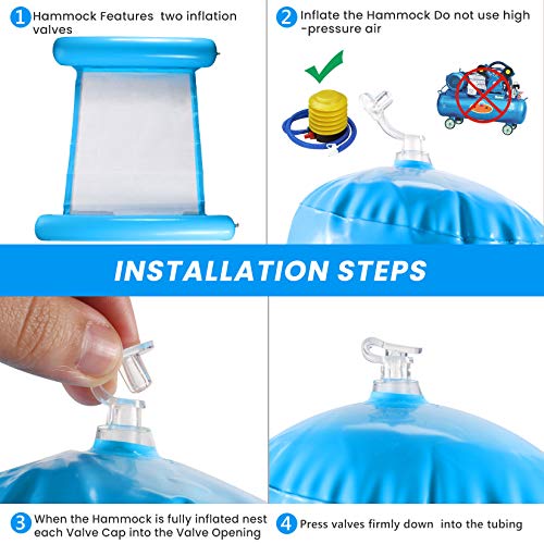 Hamaca Flotante,Hamaca de Agua Inflable,Hamaca Flotante Inflable Piscina Colchón Hinchable,Cama Flotante de Agua,Portátil Agua Hamaca,Cómoda Piscina Playa Flotador para Adultos (Azul)