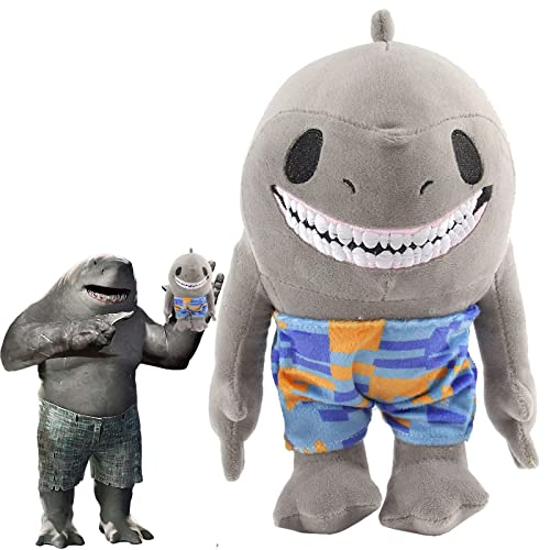 Hao-zhuokun Juguete de Peluche Rey tiburón Suicide Squad Standing Brave and Cute Shark King Muñeco de Peluche Suave Relleno,Regalo Ideal para Fans y niños