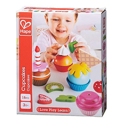 Hape- Cupcakes de madera, Color carbón (E3157) , color/modelo surtido