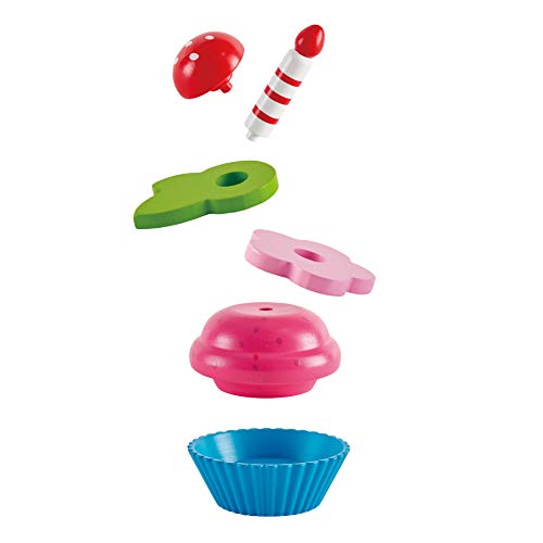 Hape- Cupcakes de madera, Color carbón (E3157) , color/modelo surtido