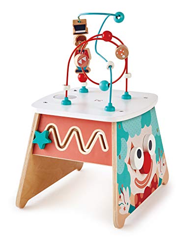 Hape- Light-Up Circus Cube-Multi-Sided Wooden Activity Toy E1813 Cubo de Circo Iluminado, Multicolor