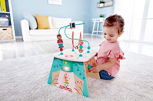 Hape- Light-Up Circus Cube-Multi-Sided Wooden Activity Toy E1813 Cubo de Circo Iluminado, Multicolor