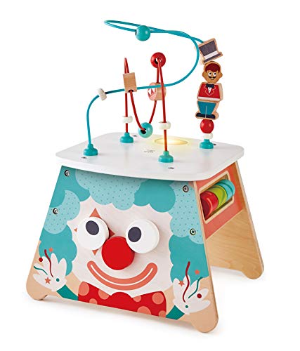 Hape- Light-Up Circus Cube-Multi-Sided Wooden Activity Toy E1813 Cubo de Circo Iluminado, Multicolor