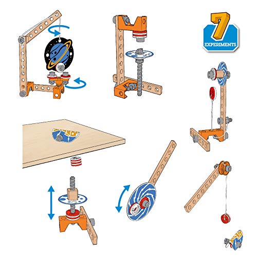 Hape Wooden Building Set with 8 Experiments Junior Inventor Magnet Science Lab-Juego de construcción de Madera con 8 experimentos (E3033)