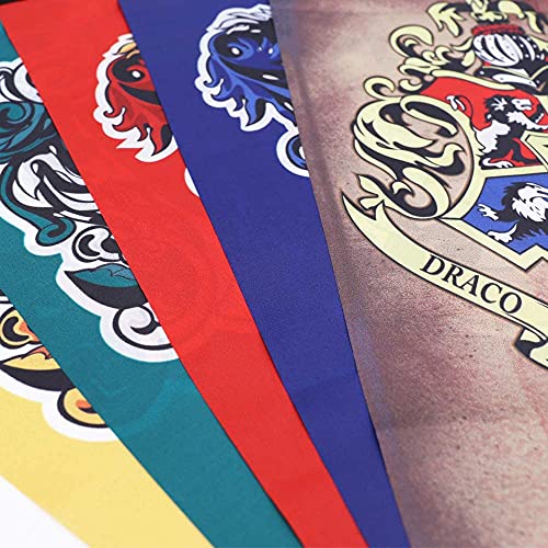 Harry Potter Gryffindor, Slytherin, Hufflepuff, Ravenclaw, Hogwarts Collection - Bandera de casa para decoración de pared, decoración de fiestas (5 unidades, 12 x 20 pulgadas)