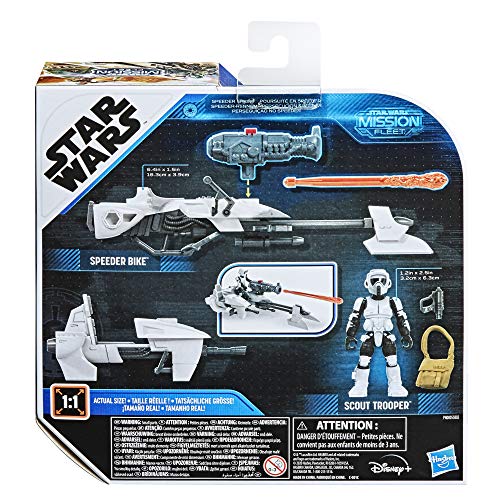 Hasbro Figura y vehículo F1128 Star Wars Mission Fleet Expedition Class Biker Scout Speederbike Carreras de 6 cm para niños a Partir de 4 años