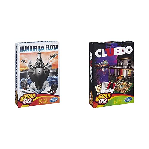 Hasbro Gaming Hundir La Flota Viaje Gaming Travel Juego De Estrategia, Multicolor (B0995175) + Gaming Travel Cluedo Viaje (Versión Española)