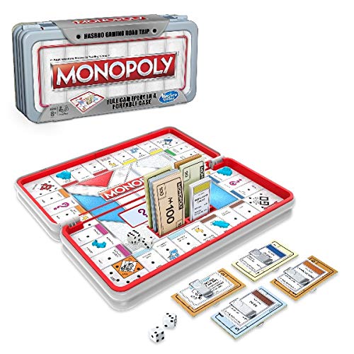 Hasbro Gaming Road Trip Series Monopoly Game Juego de Mesa portátil para Llevar en Movimiento para niños Mayores de 8 años