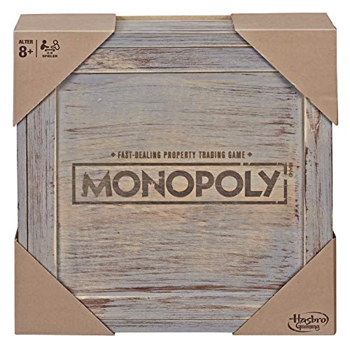 Hasbro Gaming Rustic Woods Monopoly de Madera, Edición Retro para coleccionistas