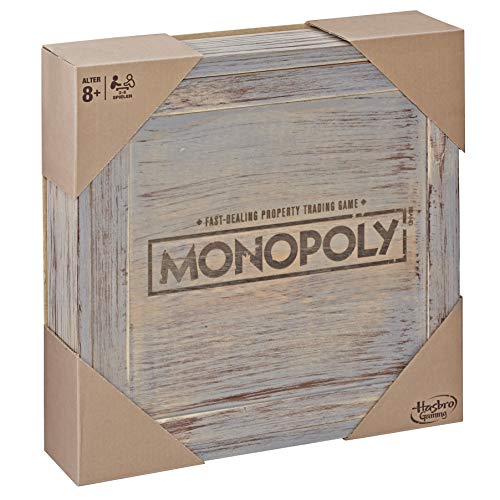 Hasbro Gaming Rustic Woods Monopoly de Madera, Edición Retro para coleccionistas