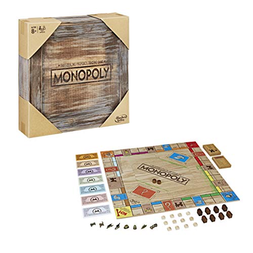 Hasbro Gaming Rustic Woods Monopoly de Madera, Edición Retro para coleccionistas