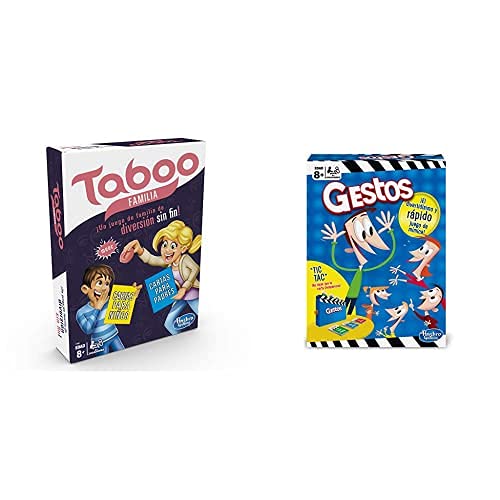 Hasbro Gaming Taboo Familia Juego De Mesa, Multicolor (E4941105) + Gestos Juego De Mesa, Multicolor (B0638105)