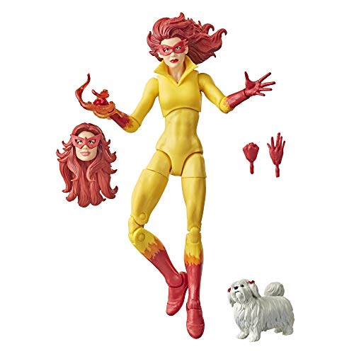 Hasbro Marvel Legends Series Avengers - Figura Coleccionable de Firestar con Perro y 6 Accesorios - 15 cm - para niños de 4 años en adelante