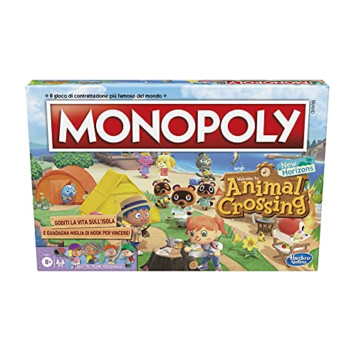 Hasbro Monopoly Animal Crossing New Horizons - Juego de mesa para niños de 8 años, de 2 a 4 jugadores, multicolor