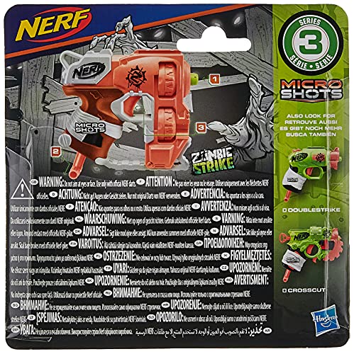 Hasbro- Nerf MicroShots Zombie Strike Flipfury Classic Blaster en Formato Micro, Color (E3002)