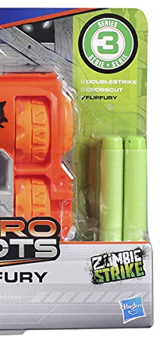 Hasbro- Nerf MicroShots Zombie Strike Flipfury Classic Blaster en Formato Micro, Color (E3002)