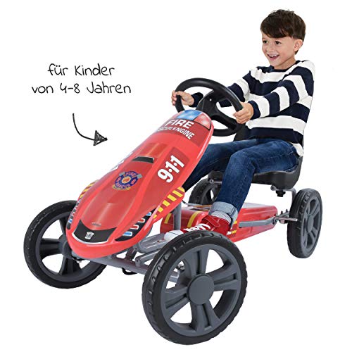 Hauck Toys For Kids Kart a Pedales Speedster - Go Kart con Freno de Mano y Asiento Ajustable para niños a Partir de 4 años - Rojo