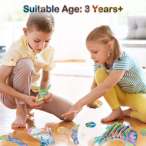 Hautton Rompecabezas 3D de Colorear, Juego de Puzzle de 24 Piezas Compleaños Año Nuevo para Adultos y Niños de 3 4 5 6 7 8 9 10 Años -Unicornio