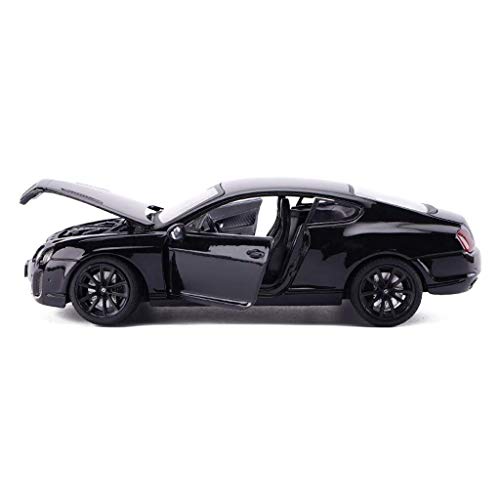 hclshops Modelo de automóvil Bentley Continental GT Modelo de 1,24 analógica de fundición a presión de aleación de Regalos de los niños de Juguete Modelo de Coche (Color, Negro B), un Negro