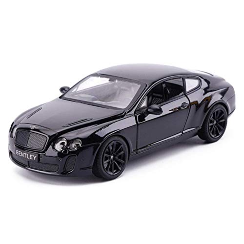 hclshops Modelo de automóvil Bentley Continental GT Modelo de 1,24 analógica de fundición a presión de aleación de Regalos de los niños de Juguete Modelo de Coche (Color, Negro B), un Negro