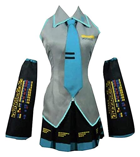 Hcxbb-1 H-ATSUNE M-IKU COSPLAY COSTUCHE, Vestido Midi Japonés Principiante Futuro Miku Cosplay Costume Uniforme escolar (Color : Costume, Size : XXS)