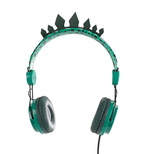 HDBD Nuevos Auriculares de Dinosaurio Verde Lindos Auriculares con cancelación de Ruido para niños compatibles con Bluetooth 5,0 con micrófono Grils Regalo para niños