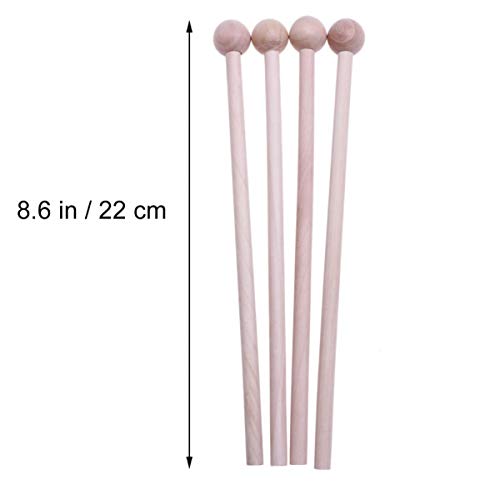 HEALLILY mazos de Madera Palos de percusión Instrumentos Musicales Accesorios de percusión para energía Campana Campanas de Bloque de Madera xilófono 4pcs