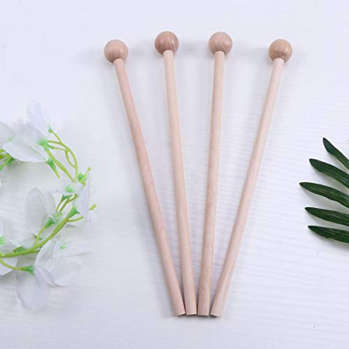 HEALLILY mazos de Madera Palos de percusión Instrumentos Musicales Accesorios de percusión para energía Campana Campanas de Bloque de Madera xilófono 4pcs