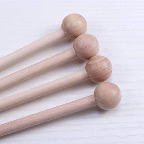 HEALLILY mazos de Madera Palos de percusión Instrumentos Musicales Accesorios de percusión para energía Campana Campanas de Bloque de Madera xilófono 4pcs