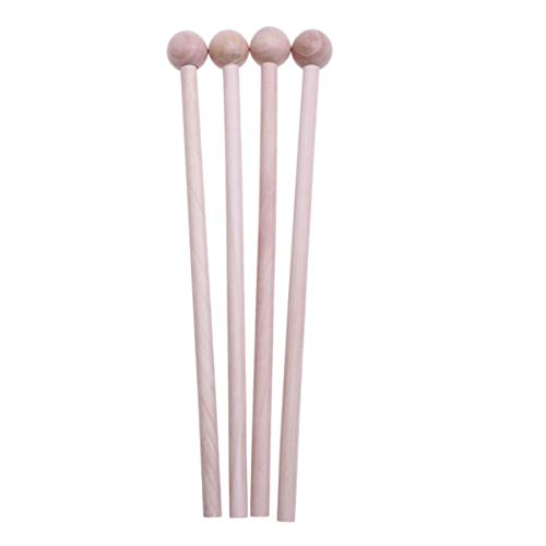 HEALLILY mazos de Madera Palos de percusión Instrumentos Musicales Accesorios de percusión para energía Campana Campanas de Bloque de Madera xilófono 4pcs