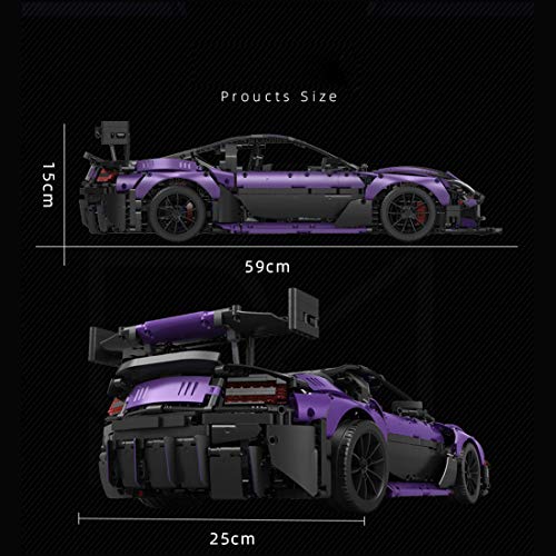 HEDI Juego de construcción de coche deportivo para Aston Martin Vantage GT3, 3850, bloques de construcción de sujeción, compatible con Lego Technic