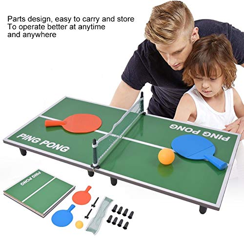 Heitune Mini Cubierta Mesa de Ping-Pong Juego Plegable Escritorio Ping Padre-Hijo Entretenimiento Juguete