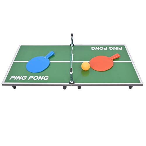 Heitune Mini Cubierta Mesa de Ping-Pong Juego Plegable Escritorio Ping Padre-Hijo Entretenimiento Juguete