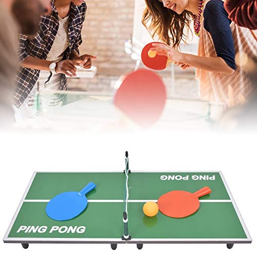 Heitune Mini Cubierta Mesa de Ping-Pong Juego Plegable Escritorio Ping Padre-Hijo Entretenimiento Juguete