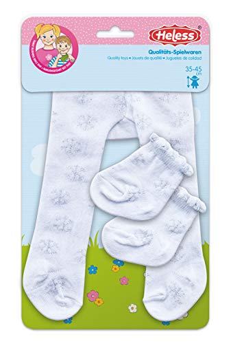 Heless- Leotardos con Calcetines para muñecas, de 28 a 35 cm, Color Blanco (4781)