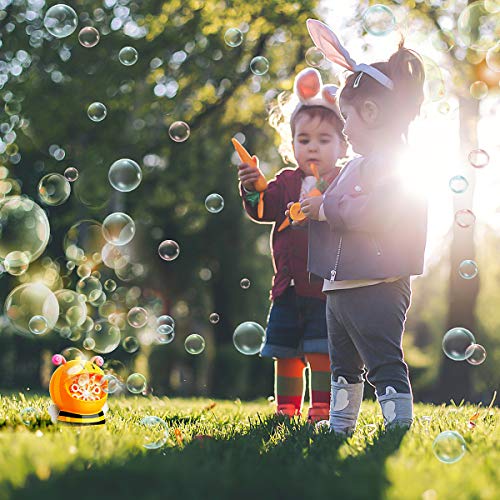 HellDoler Pompas, Pomperos para Niños,Máquina de Burbujas en Forma de Abeja, Pompas de Jabon,Pompas de Jabón para Bodas, Pompas de Jabón para Niños, Burbujas para Juegos en Interiores y Exteriores