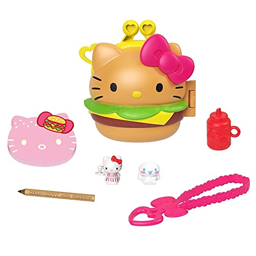 Hello Kitty Cofre con forma de hamburguesa con muñecos y accesorios de juguete (Mattel GVB28)