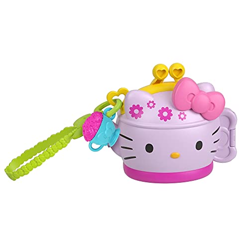 Hello Kitty Cofre con forma de tetera con muñecos y accesorios de juguete (Mattel GVB31)