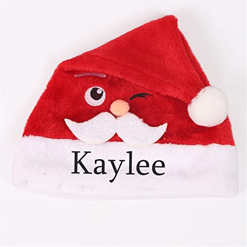 HengFeiYanShiPin Sombreros de Navidad con nombre personalizado Sombreros de Navidad para adultos Fiesta de Navidad Sombreros de Navidad(1 PCS)