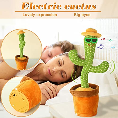 HENGGELI Juguetes de Peluche de Cactus, Cactus de Baile electrónico, Juguetes Divertidos de educación para la Primera Infancia