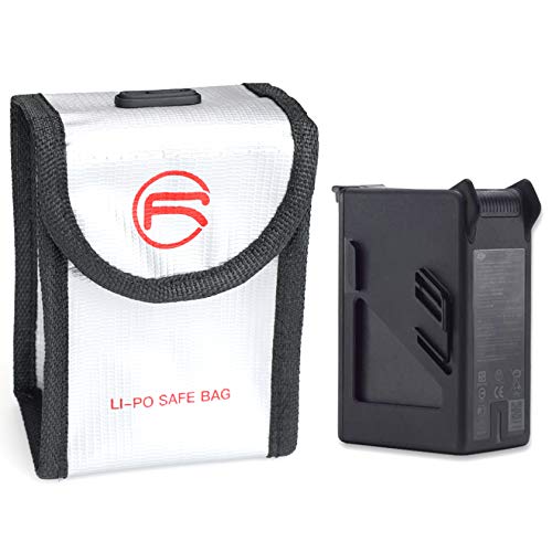 Hensych Bolsa de batería marcable a prueba de explosiones LiPo Safe Bag Storage Funda protectora ignífuga para D-J-I FPV Combo/Mavic Air 2/Air 2S Drone Accesorios [Sin batería] (para 1 batería)