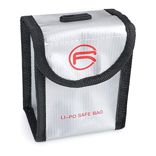 Hensych Bolsa de batería marcable a prueba de explosiones LiPo Safe Bag Storage Funda protectora ignífuga para D-J-I FPV Combo/Mavic Air 2/Air 2S Drone Accesorios [Sin batería] (para 1 batería)