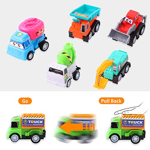 Herefun 12 Pcs Mini Coches Cars, Mini Die Cast Set, Juego de Coches de Juguete Vehículos, Tire hacia Atrás Coches de Juguetes para 3 años Niños Niñas