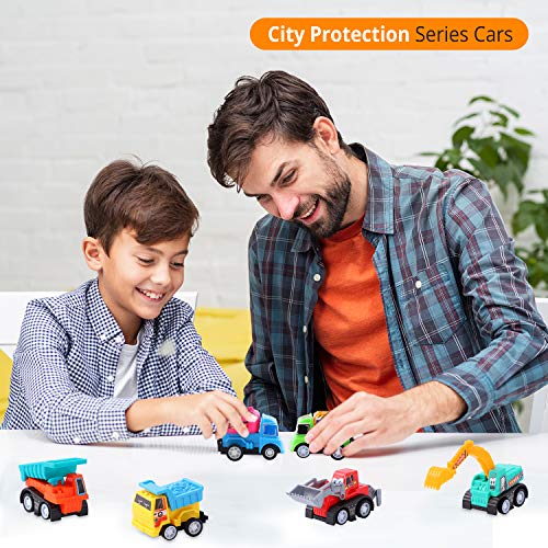 Herefun 12 Pcs Mini Coches Cars, Mini Die Cast Set, Juego de Coches de Juguete Vehículos, Tire hacia Atrás Coches de Juguetes para 3 años Niños Niñas